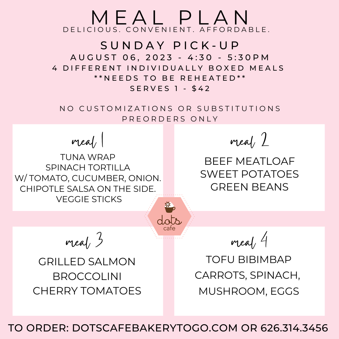 meal plan | Dots Cafe & Bakery